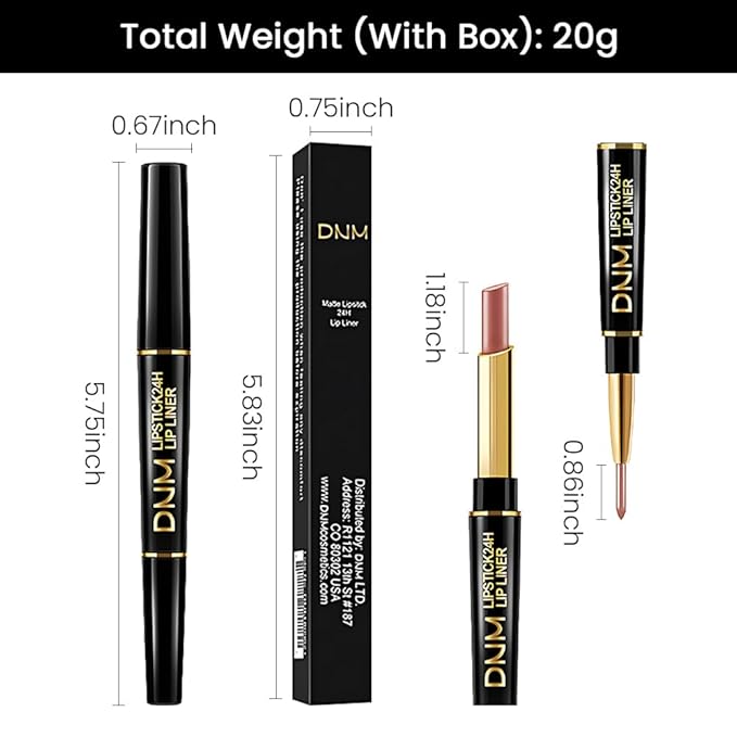 evpct 1Pcs Fairest Nude Velvet Matte Lip Liner and Lipstick Combo Set Kit for Women, Magic 24 Hours Lipstick and Lip Liner Makeup Set Stain Long Lasting Waterproof labial, 47#