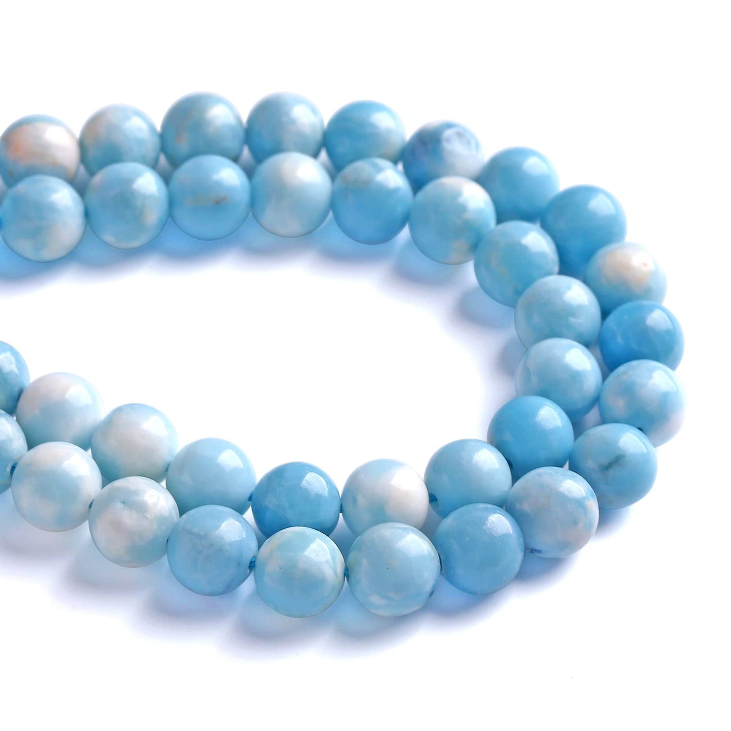 6MM 60PCS Natural Blue Larimar Gemstone Crystal Beads for Jewelry Making DIY Bracelet