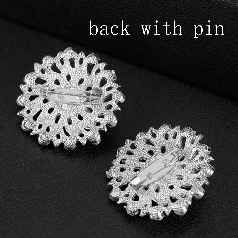 Ezing 12pcs Lot Crystal Brooch for Wedding Bouquet (G)