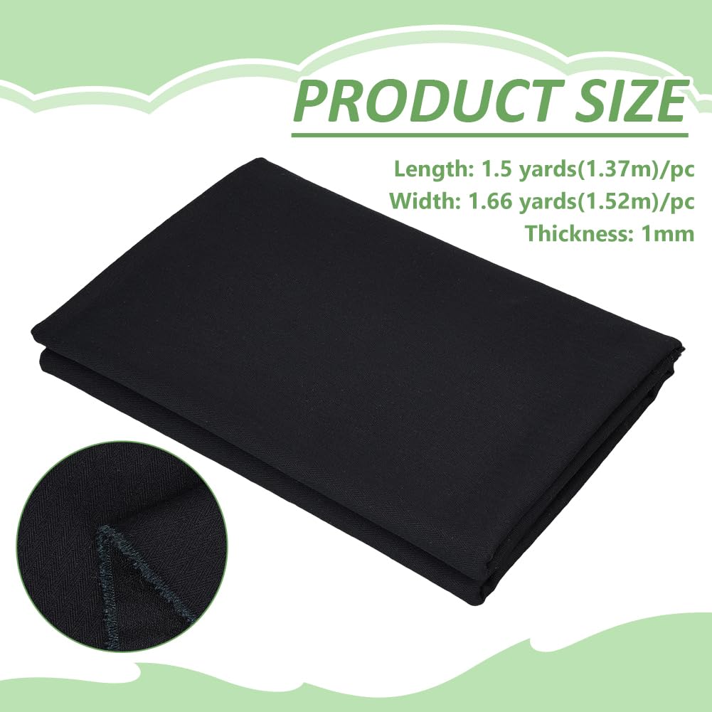 BENECREAT 1.5Yard x 59.8inch Cotton Herringbone Fabric, 100% Cotton Canvas Fabric, Upholstery Material for DIY Crafts and Home Decor Projects, Black