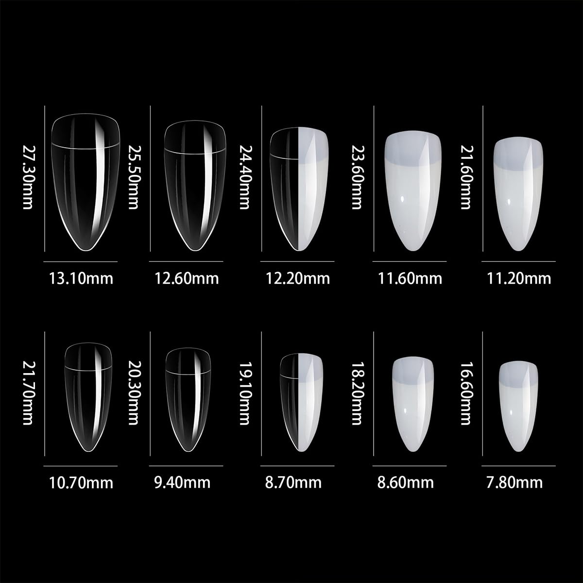 140 Pcs Eagle Claw Nail Extension Tip Pre-Shaped PP Gel Full Cover Long Curved Stiletto False Reusable Nail Tips (1, Transparent)
