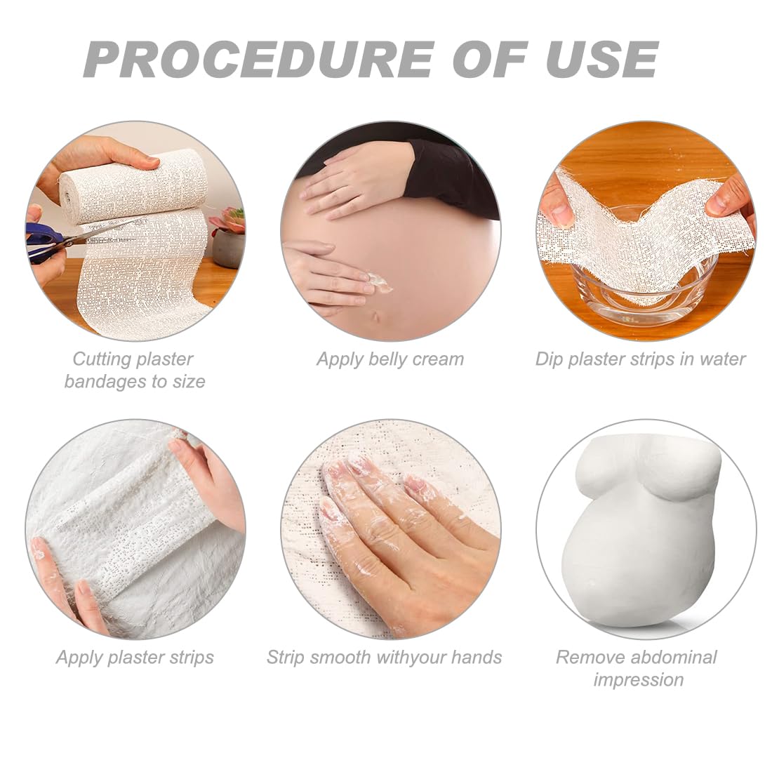 Plaster Cloth 5 Pack Plaster Gauze Bandage Roll Plaster of Paris for Crafts Belly Cast Art Project Mask Making Sculptures and Body Casts, 7.9inch X 106 inch
