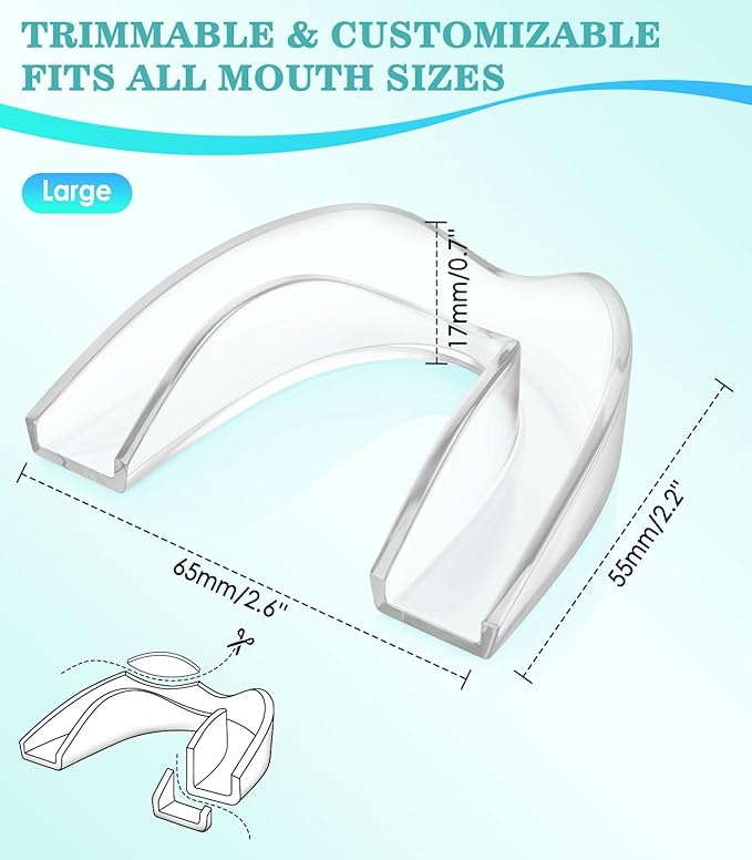 Mouth Guard for Grinding Teeth at Night,Upgraded Safety EVA Material, Night Guards for Teeth Grinding, Large (4 Pack),Transparent