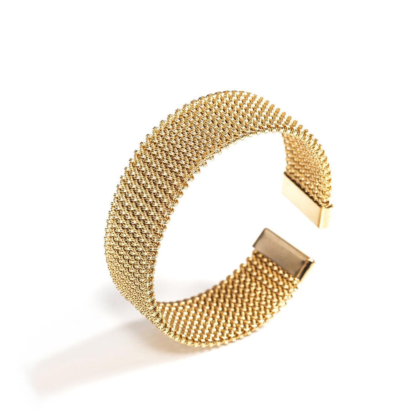 Embtrem Chunky Gold Bangle Bracelet for Women Gold Plated Non Tanish Open Wide Chunky Jewelry Birthday Gifts for Bestie Mridesmaids Valentines Day