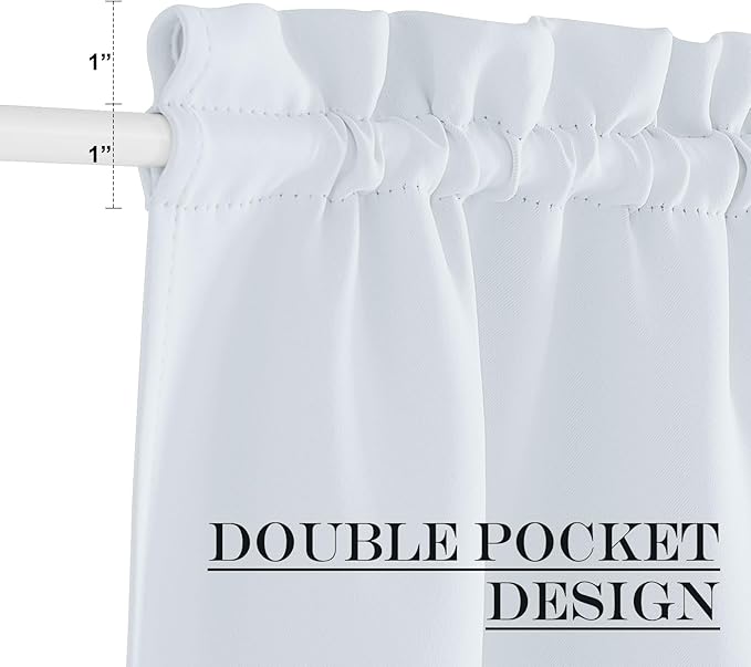 NICETOWN Doorway Curtains, Closet Window for Bedroom, Thermal Insulated Noise Reducing Room Darkening French Door Curtains for Glass Door Office, 42" Wide x 80" Long, 1 Panel, Greyish White