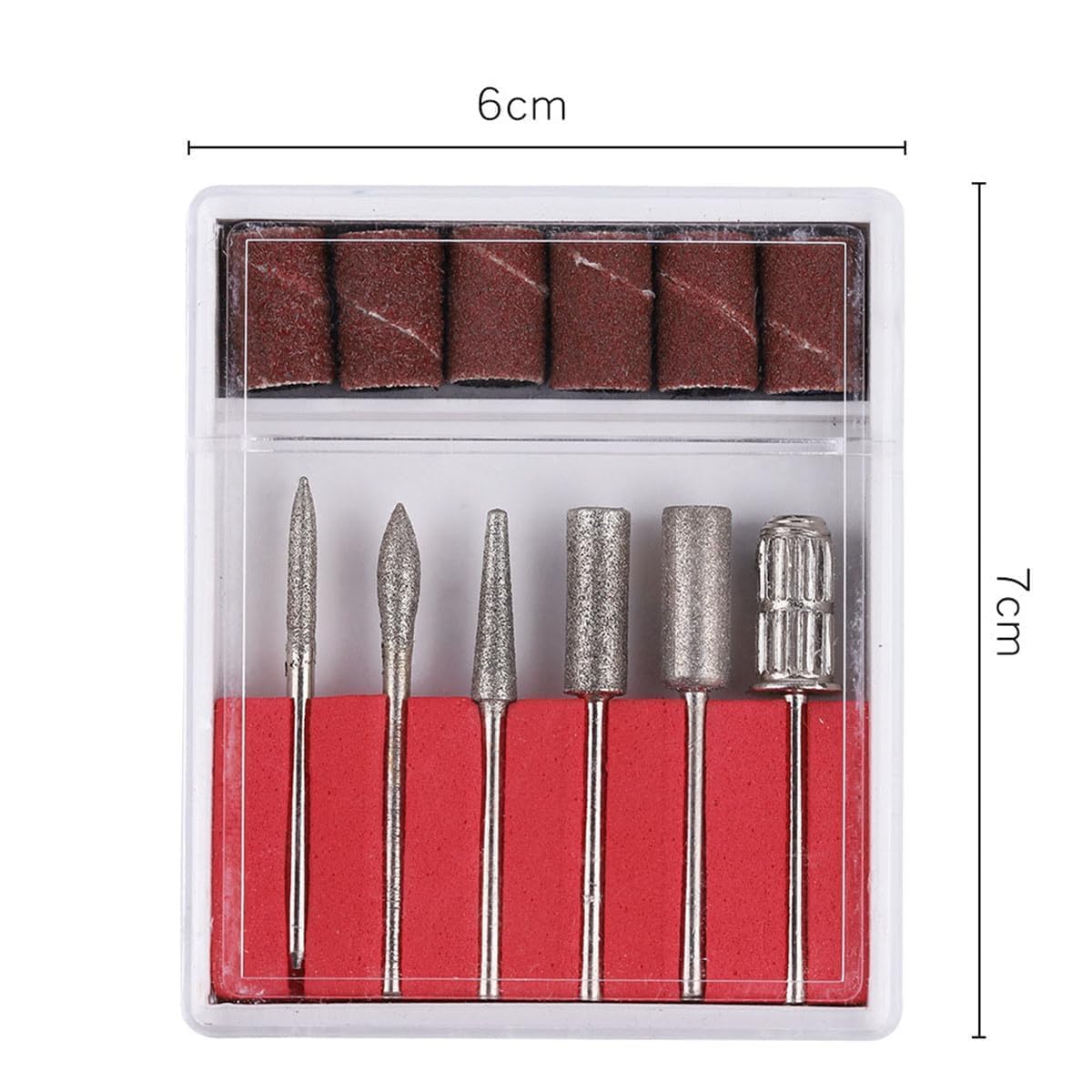 SIGNI 6Pc Nail Drill bits Set,Professional Nail Art Tools Set for Acrylic Art,Manicure & Pedicure Crystal Nail Files, Nail Drill Bits, Sanding Bands Perfect for Nail Salons & Beauty (Standard, 1)