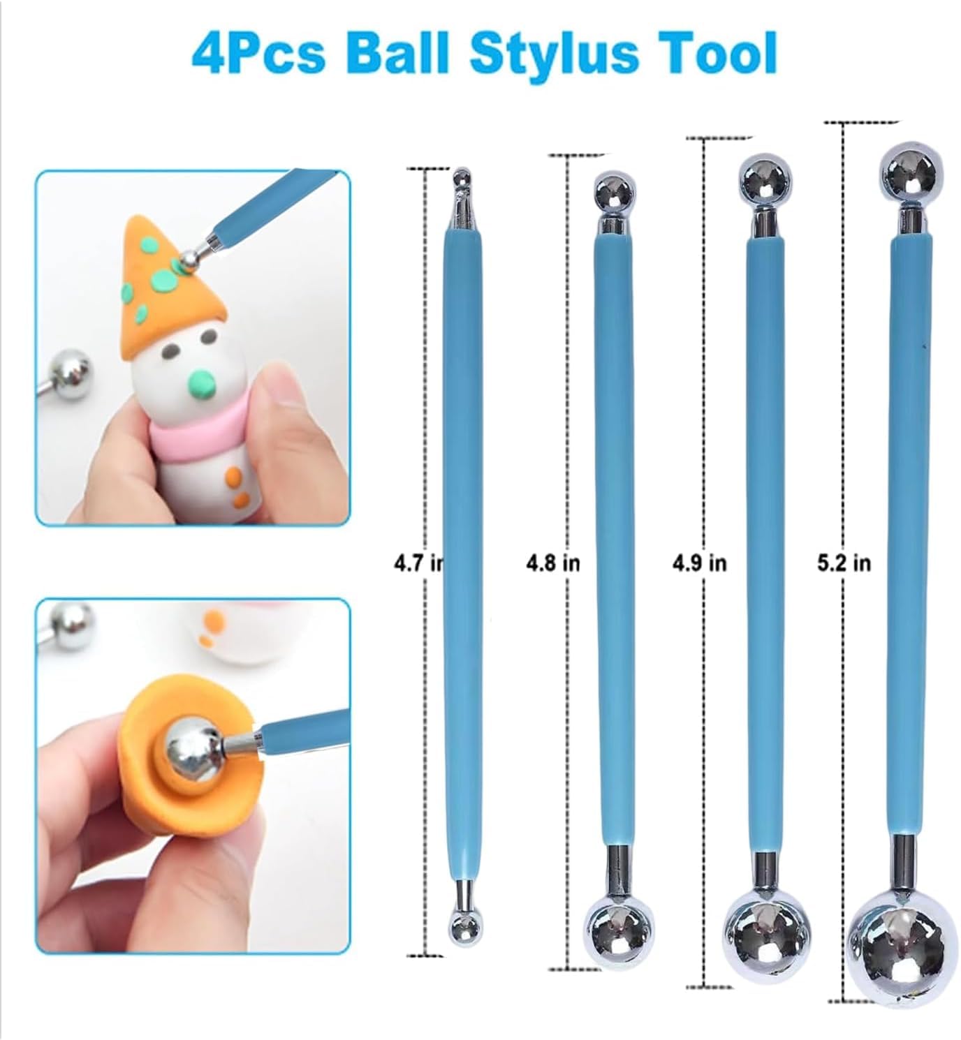 Basic Polymer Clay Tools, Clay Sculpting Tools Acrylic Roller Pin, Clear Rectangle Sheet Press Board, Double-Ended Pottery Carving Set for Beginner (26)
