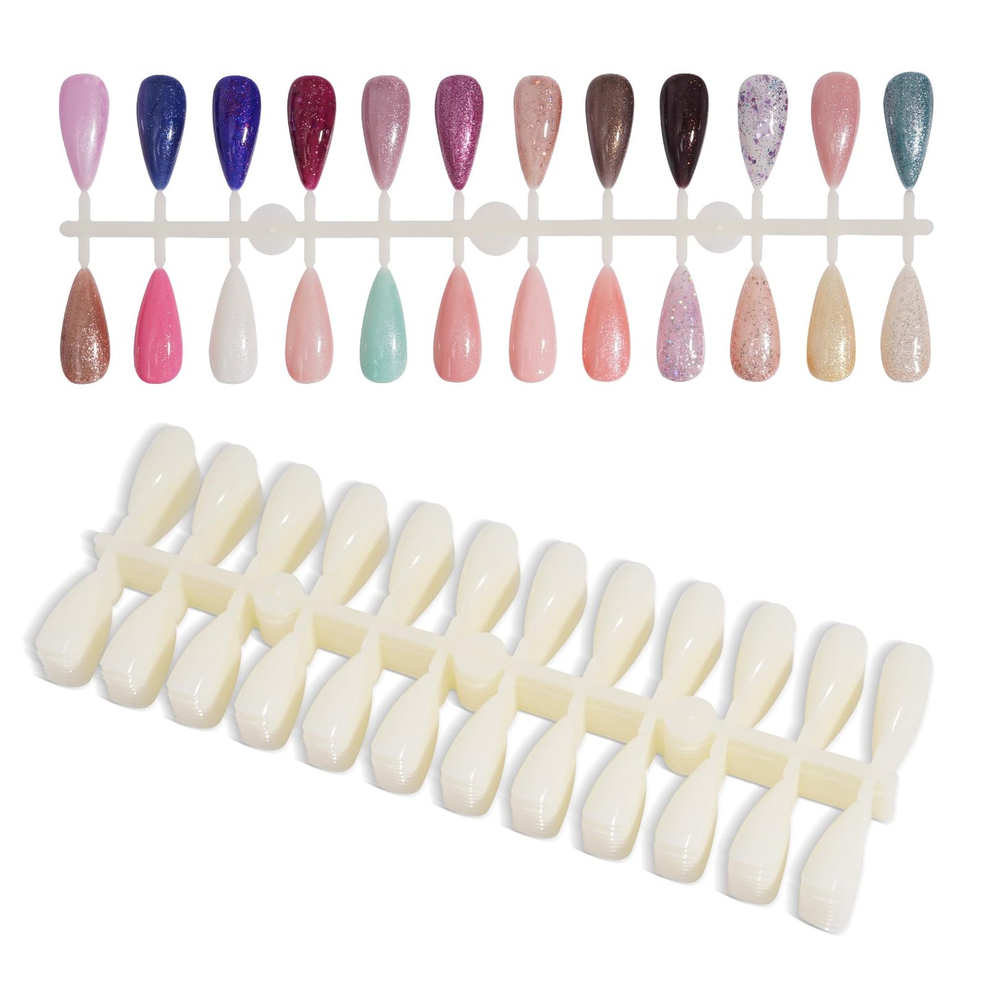 Acycoin2A Acrylic Nail Polish Color Display Board Book Nail Design Chart with 2 Styles Nail Tips Card Board Salon Showing Shelf (160 Colors)