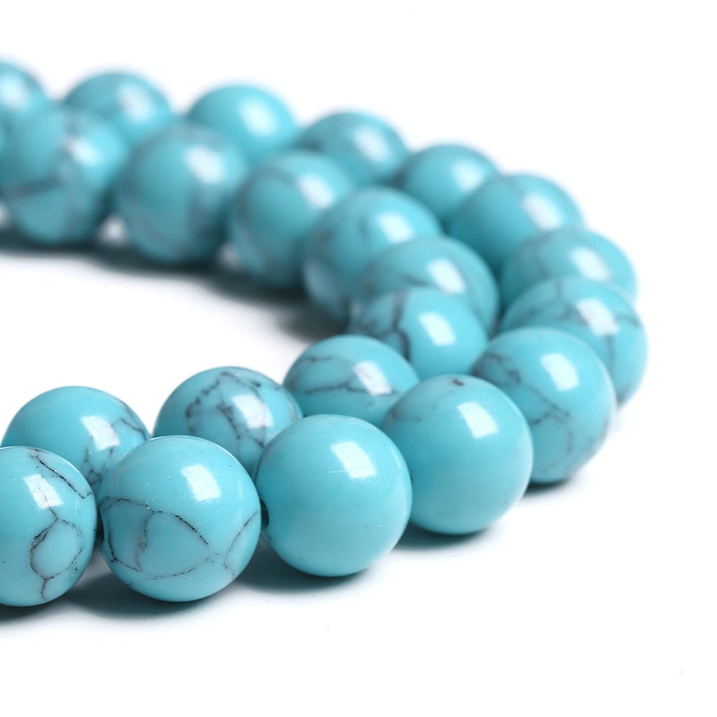 6MM 60PCS Light Blue Turquoise Spacer Loose Beads for Jewelry Making DIY Bracelet Necklace