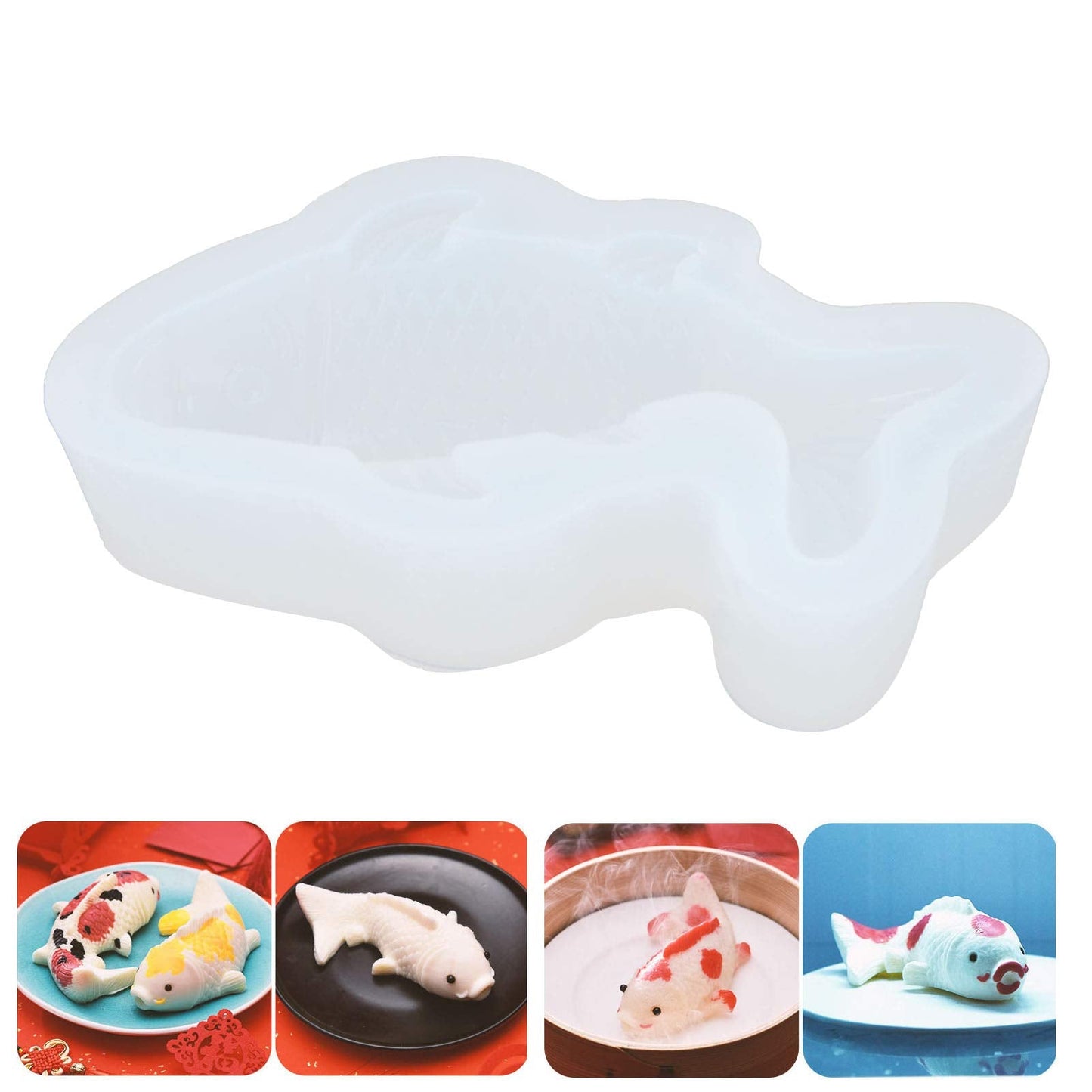 Silicone Koi Fish Mold for Chocolate, Fondant Cake, Ice Cream Making, DIY Baking Tool with Fish Shape Design