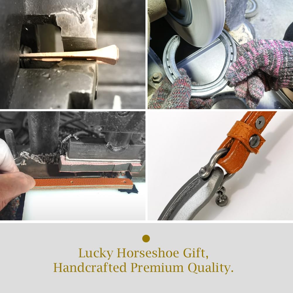 MatchWhiz Lucky Horseshoe Gift Sets, Horseshoe ornaments, ‌Handcrafted Meaningful Gift for Housewarming Wedding or Anniversary, Rustic Home Wall Decor, Includes Present Box and Message Card