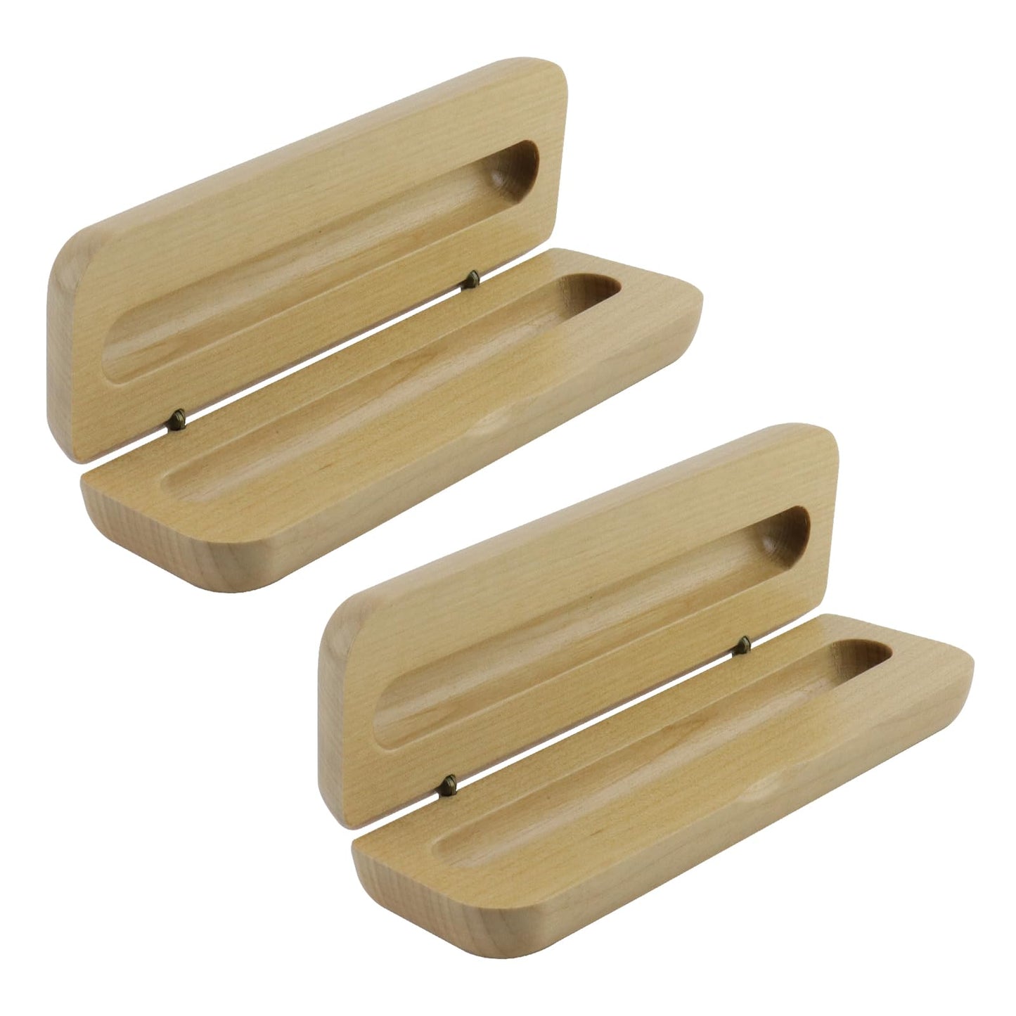 Pastlla 2 Pcs Wooden Pen Gift Boxes Empty Ballpoint Pen Gift Box Pencil Boxes Pencil Present Empty Case Collection Set for Business Birthday Office Supplies