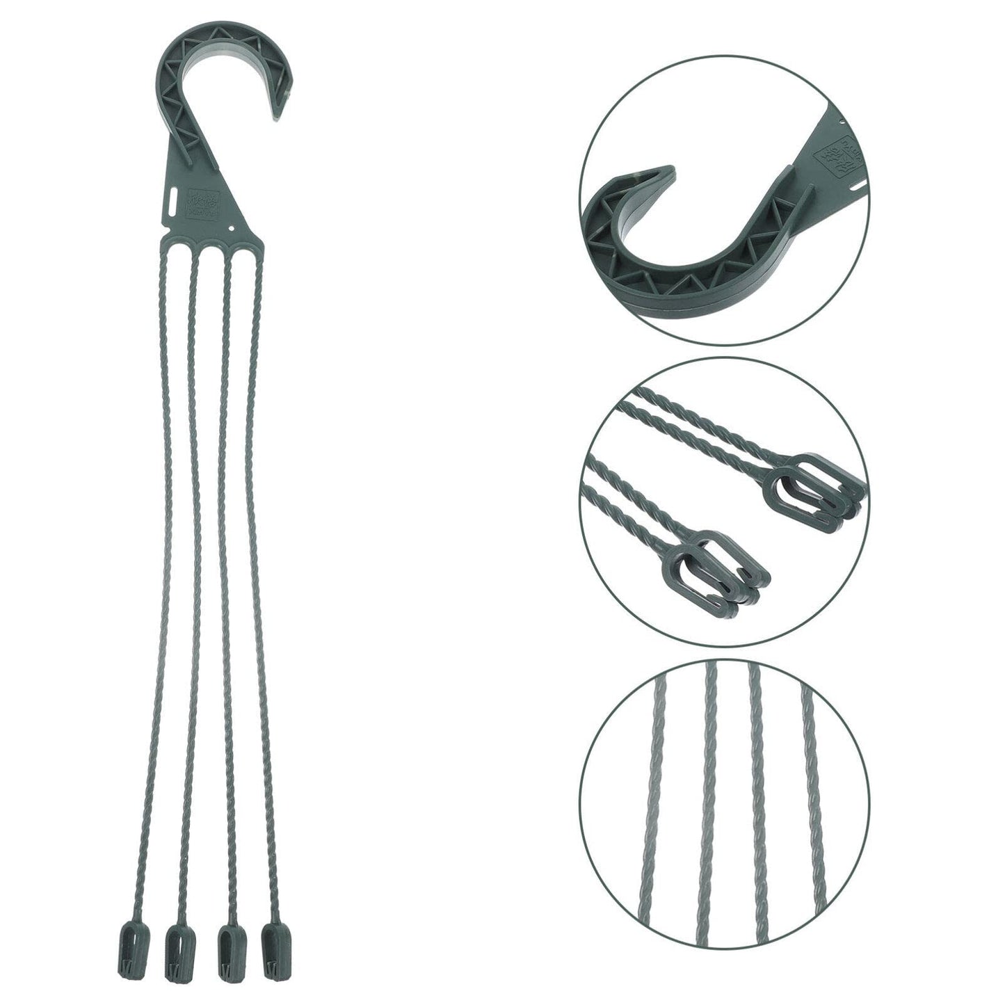 Yardwe 5Pcs Plastic Hanging Basket Hooks for Plants, 4-Prong Detachable Pot Hangers for Balcony, Porch, Garden, Indoor and Outdoor Use