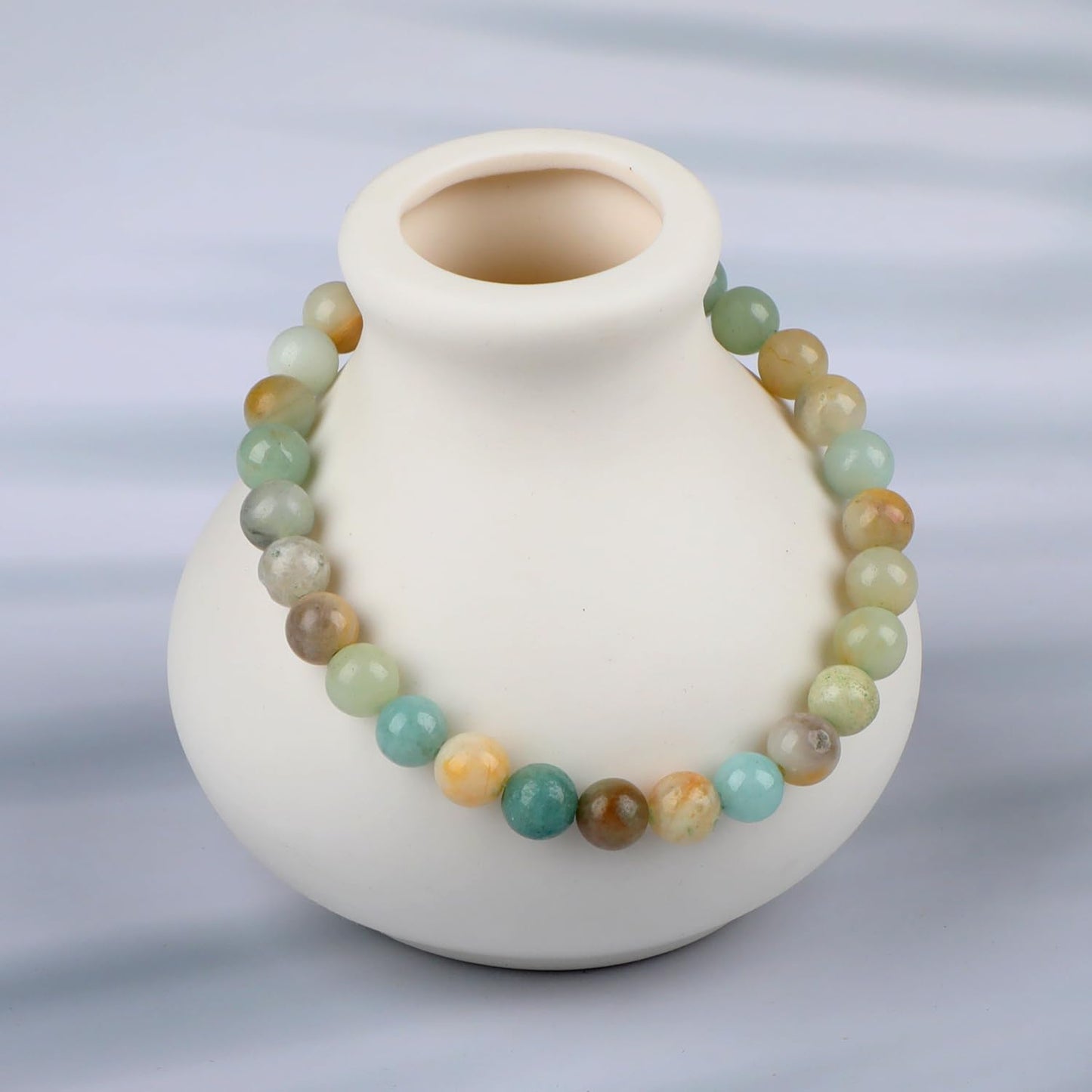 LPBeads Handmade Natural Gemstone Stretch Elastic 6mm Mulitcolor Amazonite Bracelet Healing Crystal Round Stone Beads Jewelry Gifts for Women Men