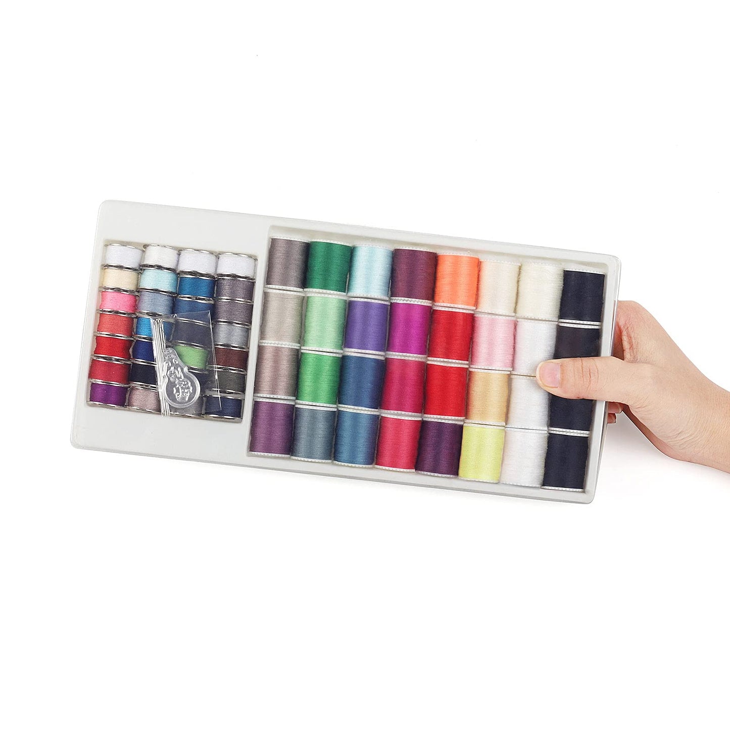 NEX 60 Pcs Bobbins Sewing Thread Kit, Polyester Mini Bobbins and Thread Spools for Hand & Machine Sewing