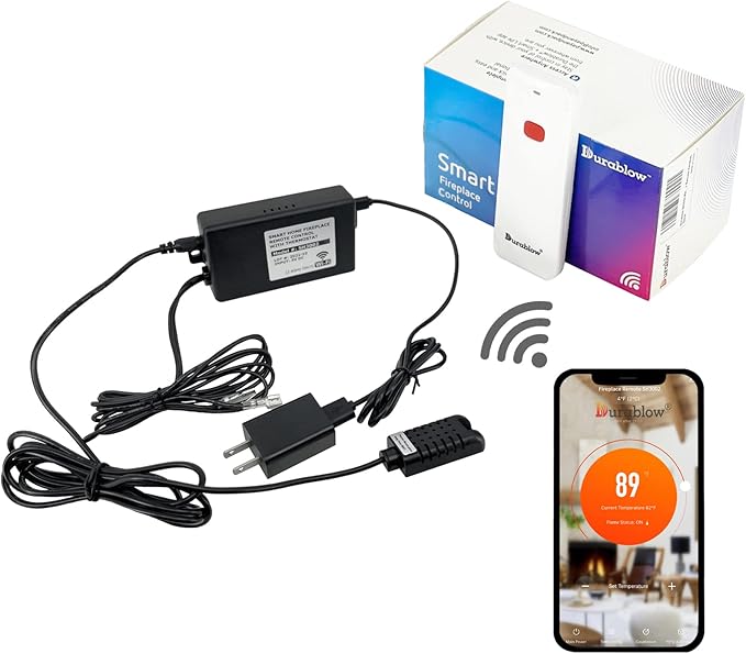 Durablow SH3002-RH On/Off WiFi Gas Fireplace Remote Control for Millivolt Valve, Smart Home, Compatible with Alexa, Google Home, Siri (Timer + Thermostat + Programmable + Remote Handset)