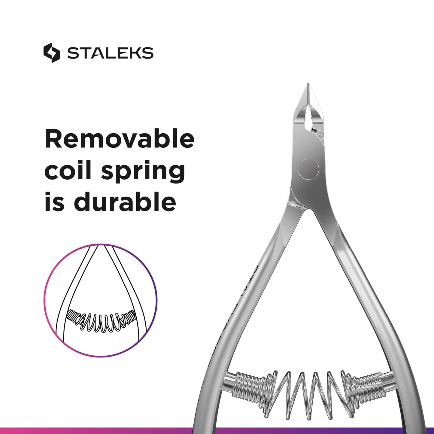 Staleks Pro Cuticle Trimmer - Professional Stainless Steel Cuticle Nipper with Sharp 5mm Blade: Durable Manicure and Pedicure Tool for Nail Care NS-30-5
