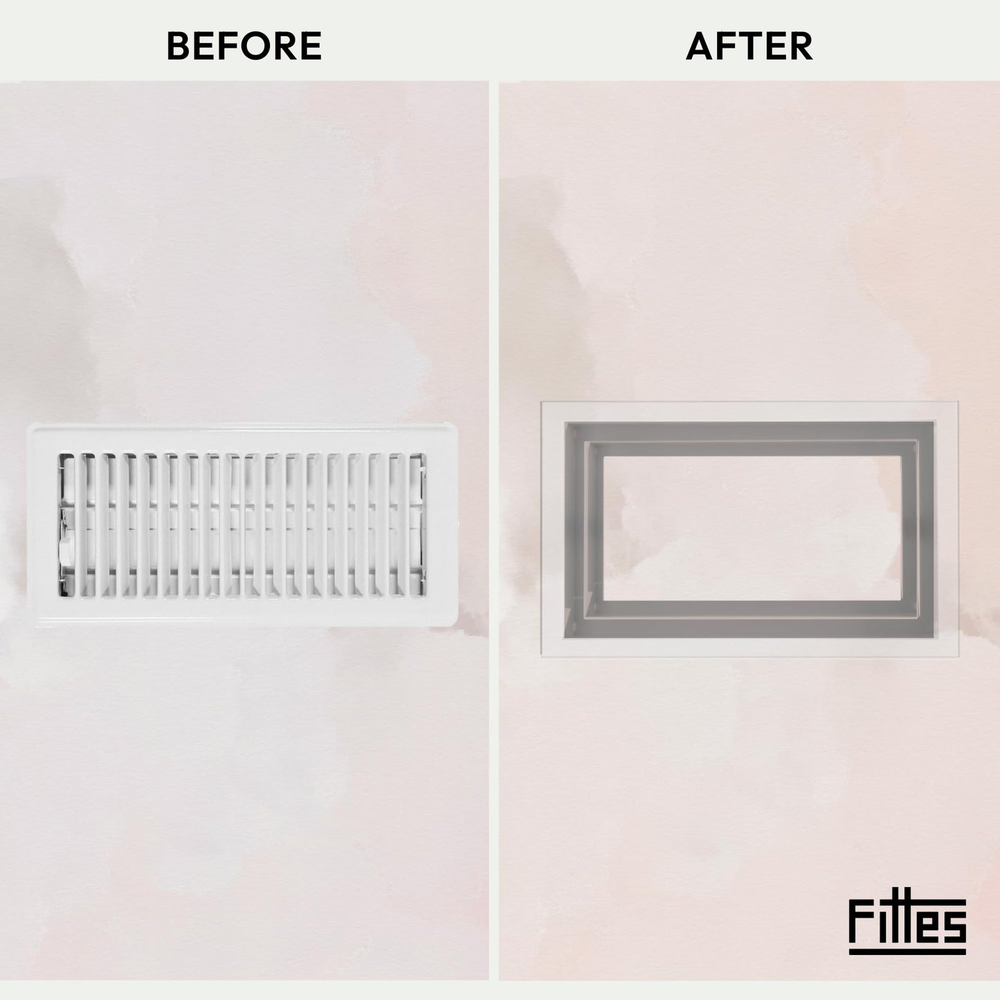 Fittes Framed Wall Vent [Lite+] - 6"x10" - Cotton White - 1 Pack