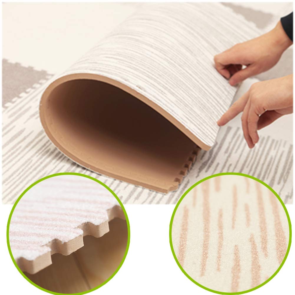 ALGFree Interlocking Floor Tiles Foam Puzzle Mat，1cm Thick Baby Toddler Crawling Mat Play Room Soft Playmats Easy Travel, Free Combination (Color : E, Size : 60x60x1cm-12pcs)