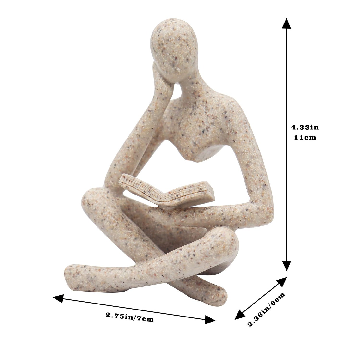 Jinkoozz Reading Women Statue, Thinker Sculptures, Abstract Art Ornament, Modern Aesthetic Figurine Decoration, Suitable for Home Living Room Bedroom Office Shelf Table Desk Bookshelf Decor