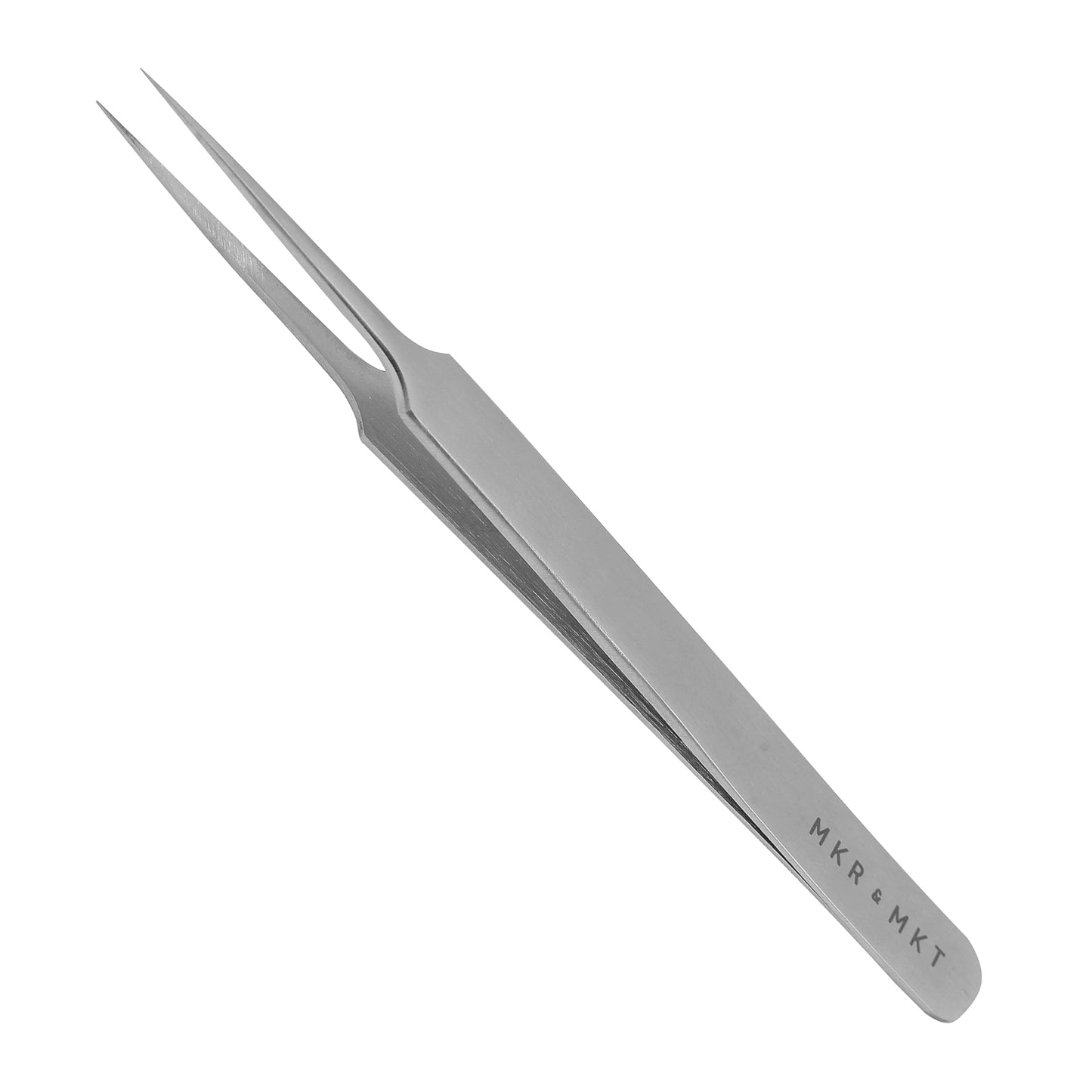 Small Precision Tweezers 4.5 Inch Set of 2 Kit - Mini Angled and Fine Needlepoint Tips with Pouch Sleeve for Embroidery, Jewelery, Beading, Thread, Knitting, Sewing, Arts & Craft (Satin)