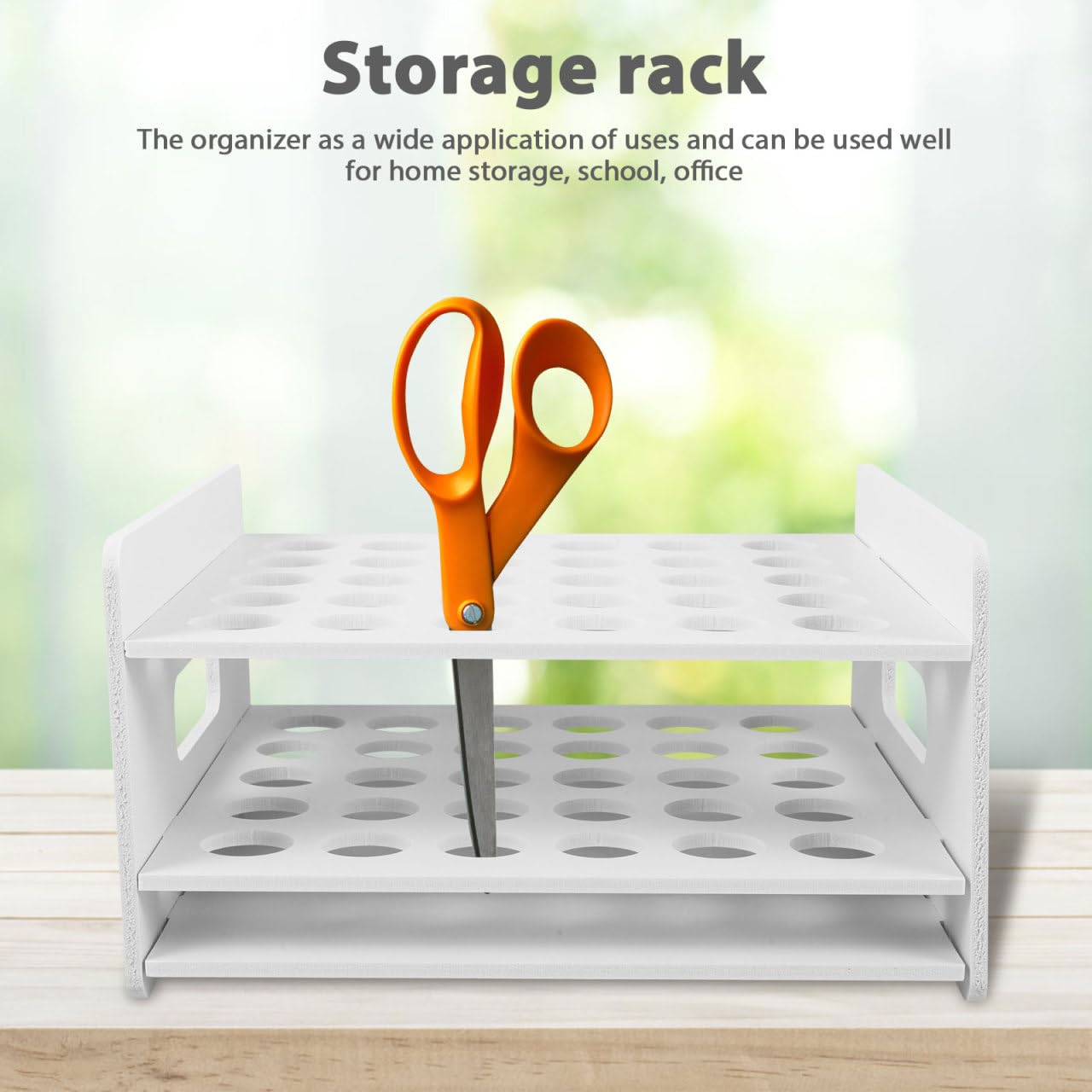 Zerodeko Classroom Office Scissor Holder – Scissors Rack Organizer, Art & Craft Supplies Storage, Desk Organizer for School Supplies, Vial Holder, Back-to-School Present & Craft Room Storage