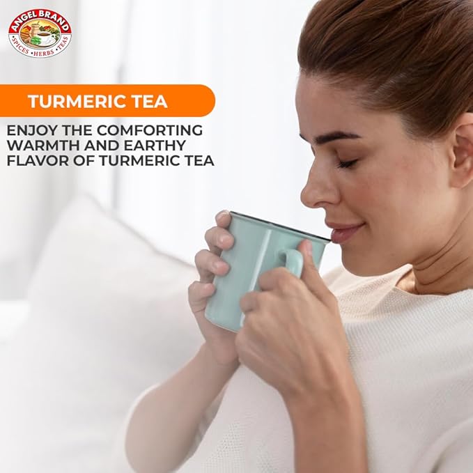 Angel Brand Turmeric Powder Tea Bags 20 – Pack of 3 Curcumin for Inflammation, Turmeric Powder with, Slightly Bitter, & Subtle Hints of Ginger & Peppery
