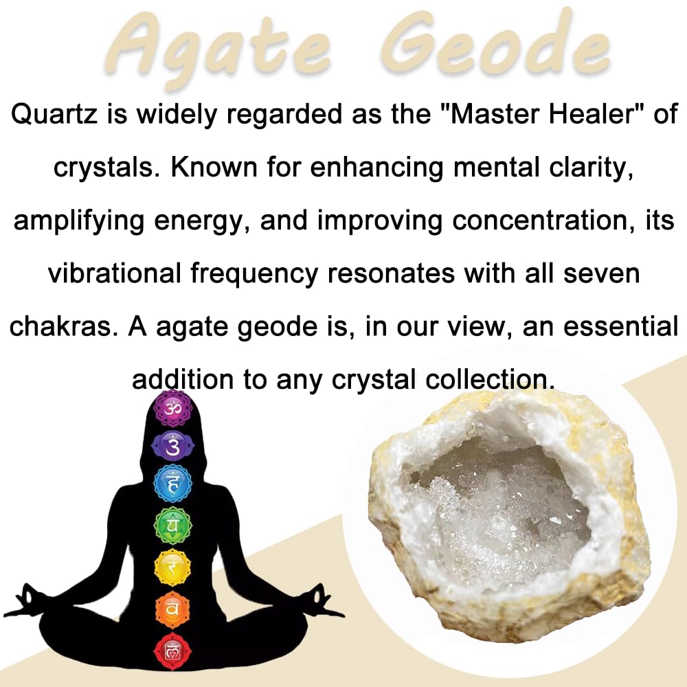 2PCS Natural Raw Stone Healing Crystals Bulk Healing Gemstones for Reiki Tumbling Fountain Rocks Meditation Garden Home Decor (Agate geode)