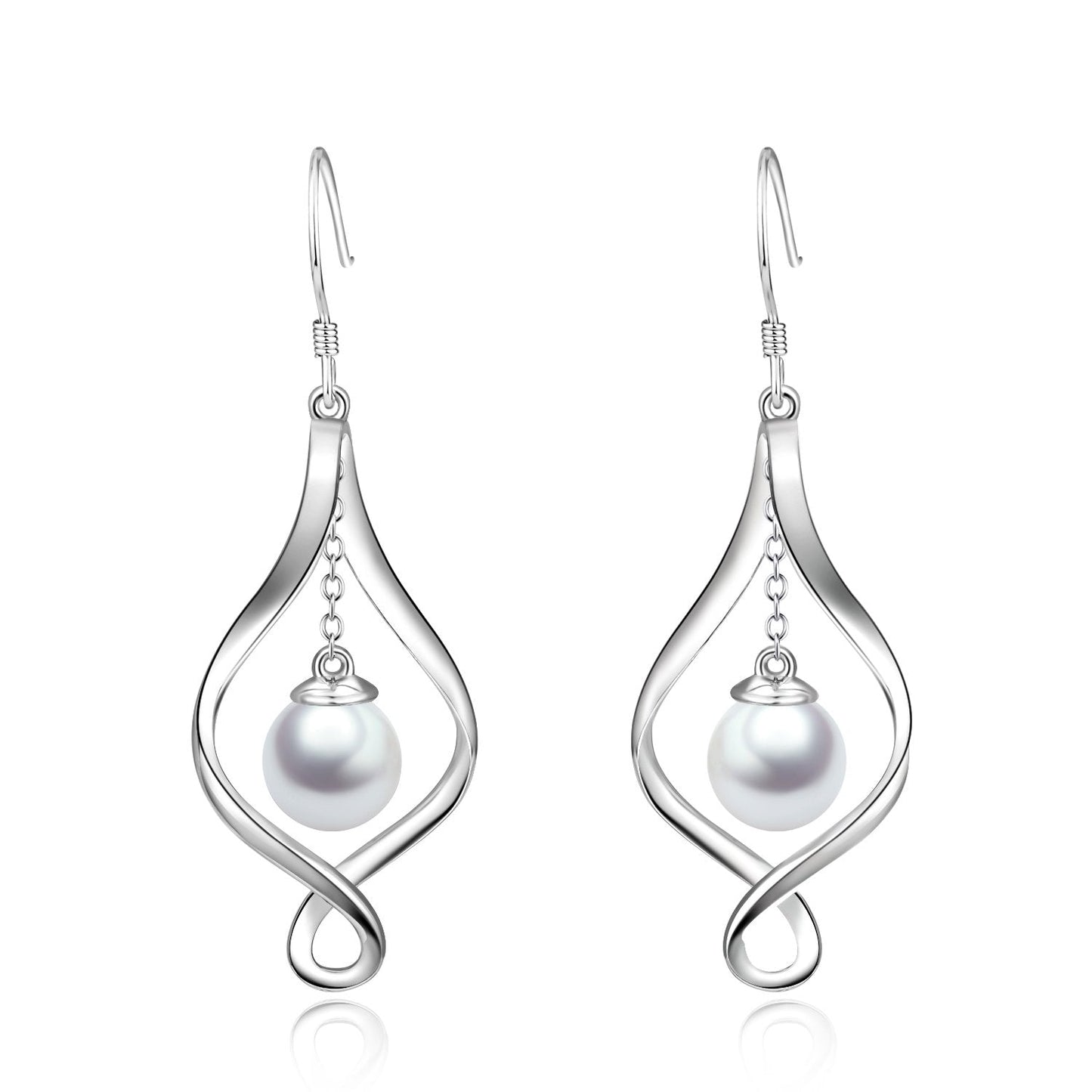 Pearl Earrings Gifts for Women Her Sterling Silver Infinity Love Celtic Knot Dangle Earrings Jewelry