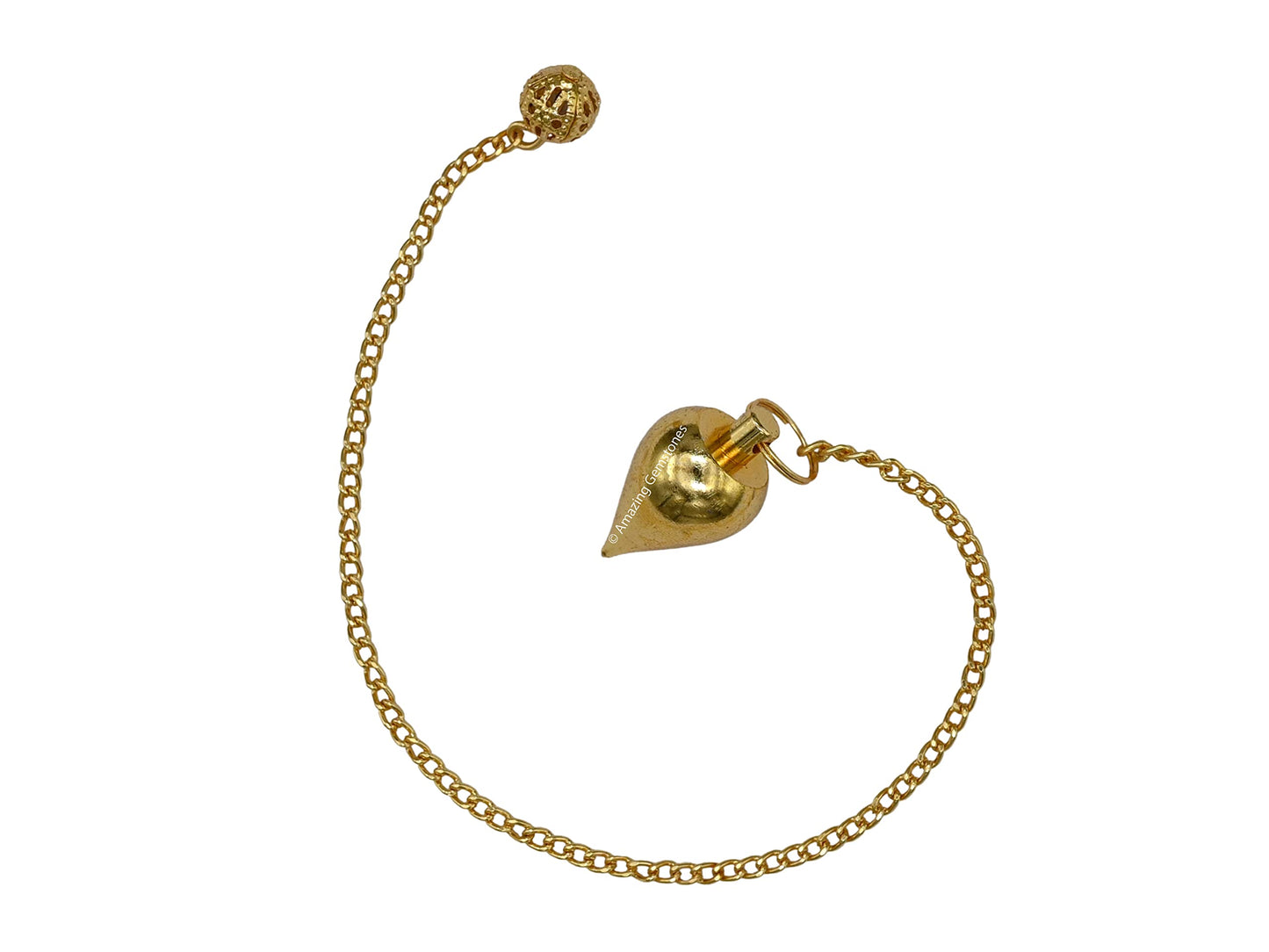 Amazing Gemstone Healing Metal Pendulums for Divination, Gold Dome Cone Steel Copper Pendulum High Energy Pendulo de Bronce Pendulos de Mesa MP107