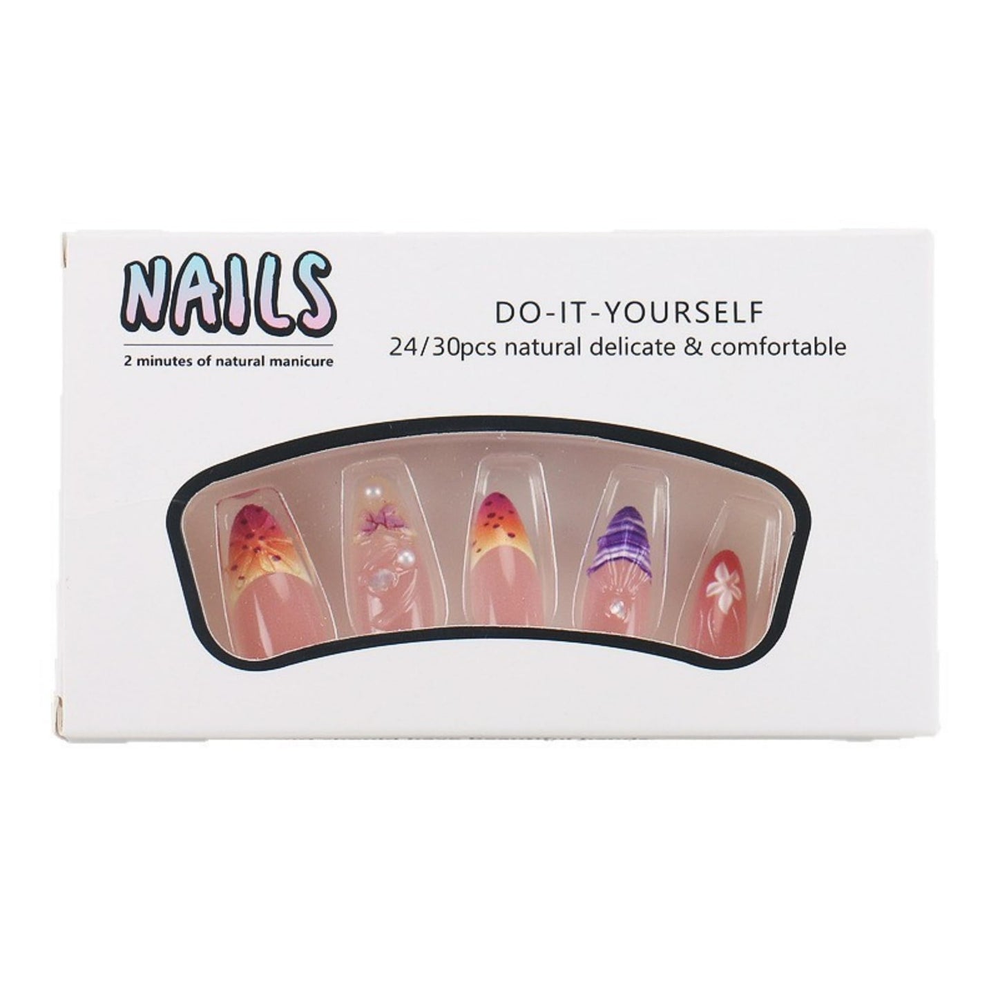 Long Press on Nails Almond Fake Nails Pink Artificial Nail 3D Flowers Rhinestones Handmade Summer Stick on Nail for Women 24pcs
