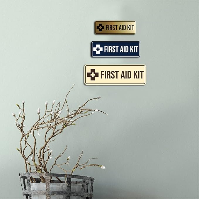 Standard First Aid Kit Sign (Black Gold) - Medium