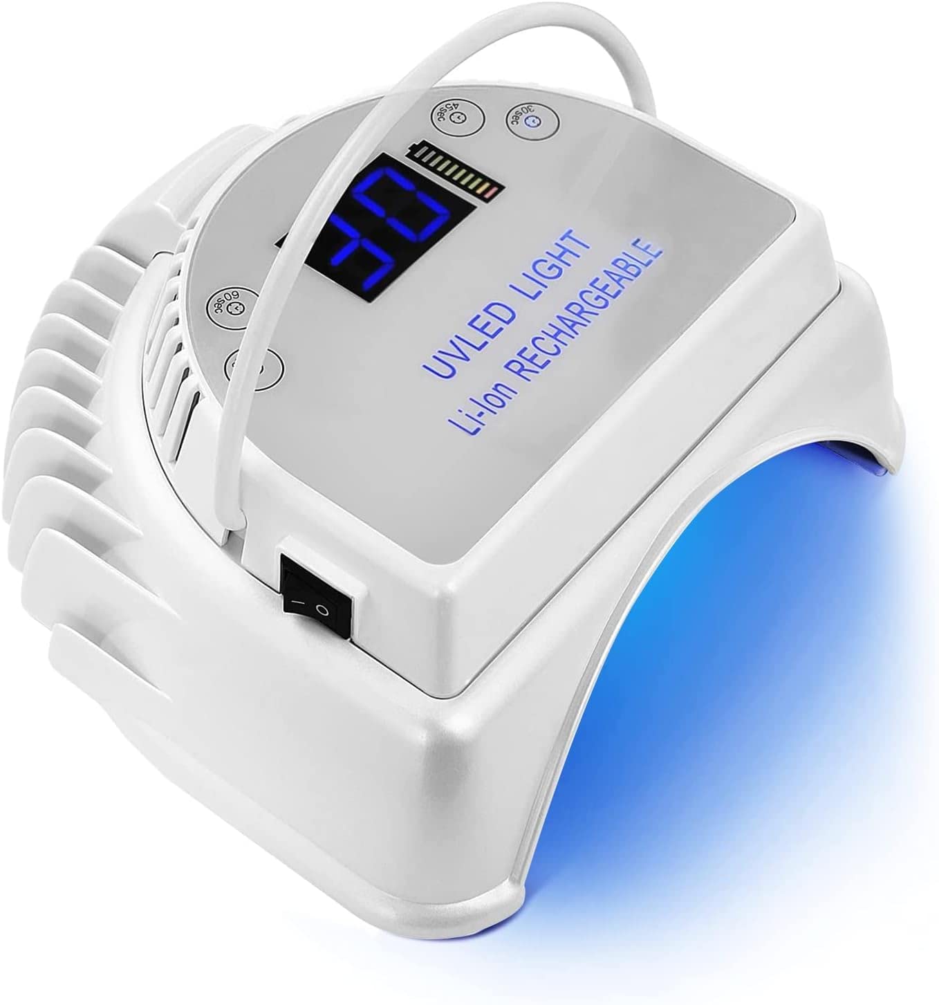 MINI LOP 64W Rechargeable Pro LED Gel Nail UV Light UV LED Nail Lamp Cordless Led Light for Nails(White)