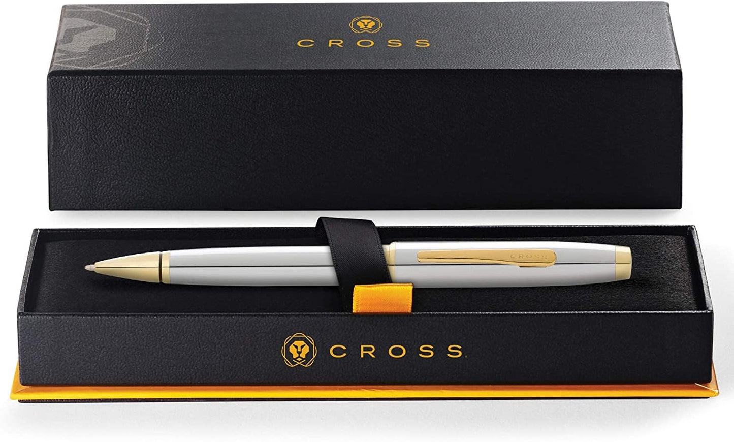 Cross Coventry Polished Chrome with Gold-Tone Ballpoint Pen - Refillable Pen for Smooth Writing - Professional, Elegant Accessory - Black Ink - Long-Lasting Use - Desk Essential - Gift-Ready