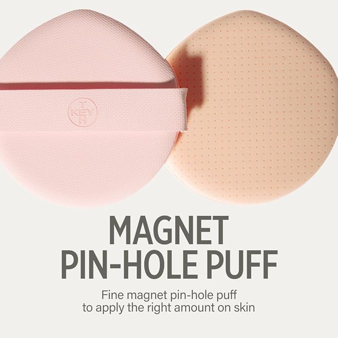 KEYTH PINK MAGNET CUSHION #04 NEUTRAL BEIGE (15G, 0.52 OZ.) / Magnetic Adherence, Dewy Radiance, 77% moisture essence, Glow Film Complex, Skin Film Polymer