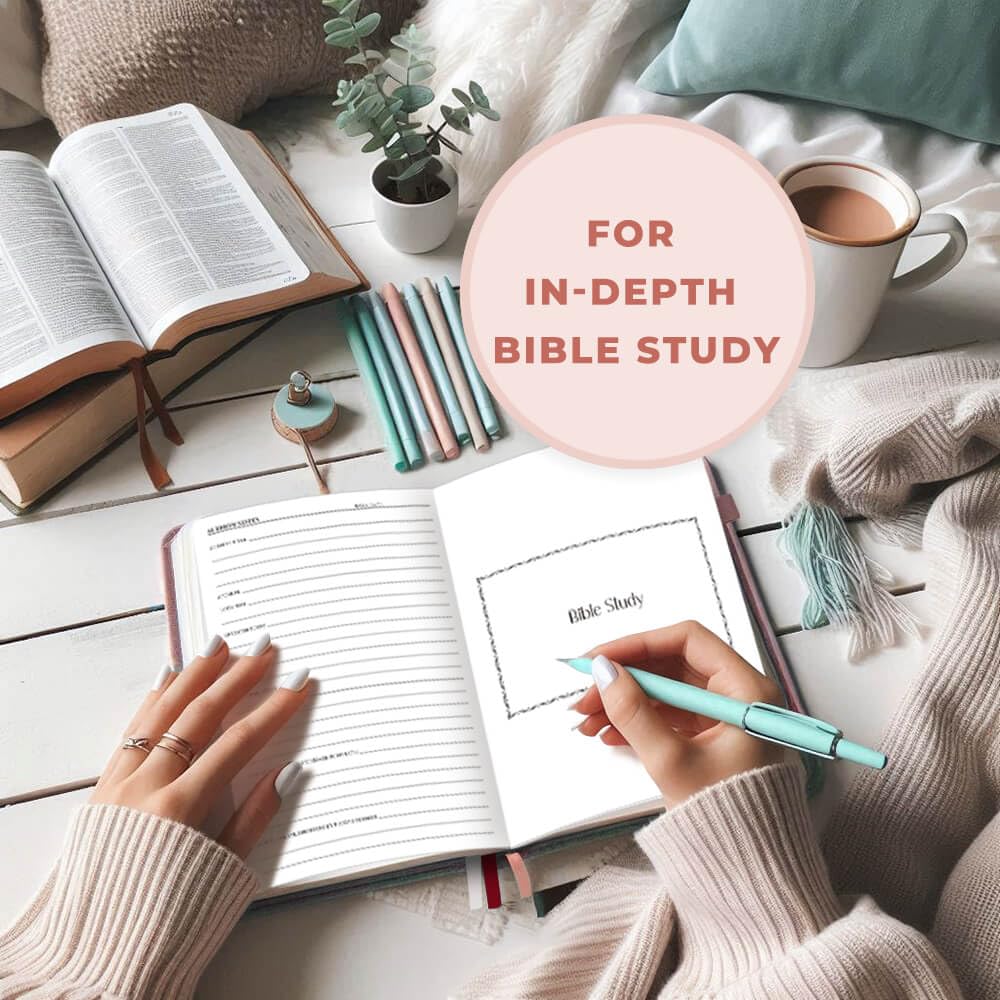 JOTFLY Bible Study Journal - Church Notes Notebook for Note Taking & Reflection - Guided Bible Study Notebook - Faith-Based Religious Gifts & Bible Study Supplies (Rose Gold)