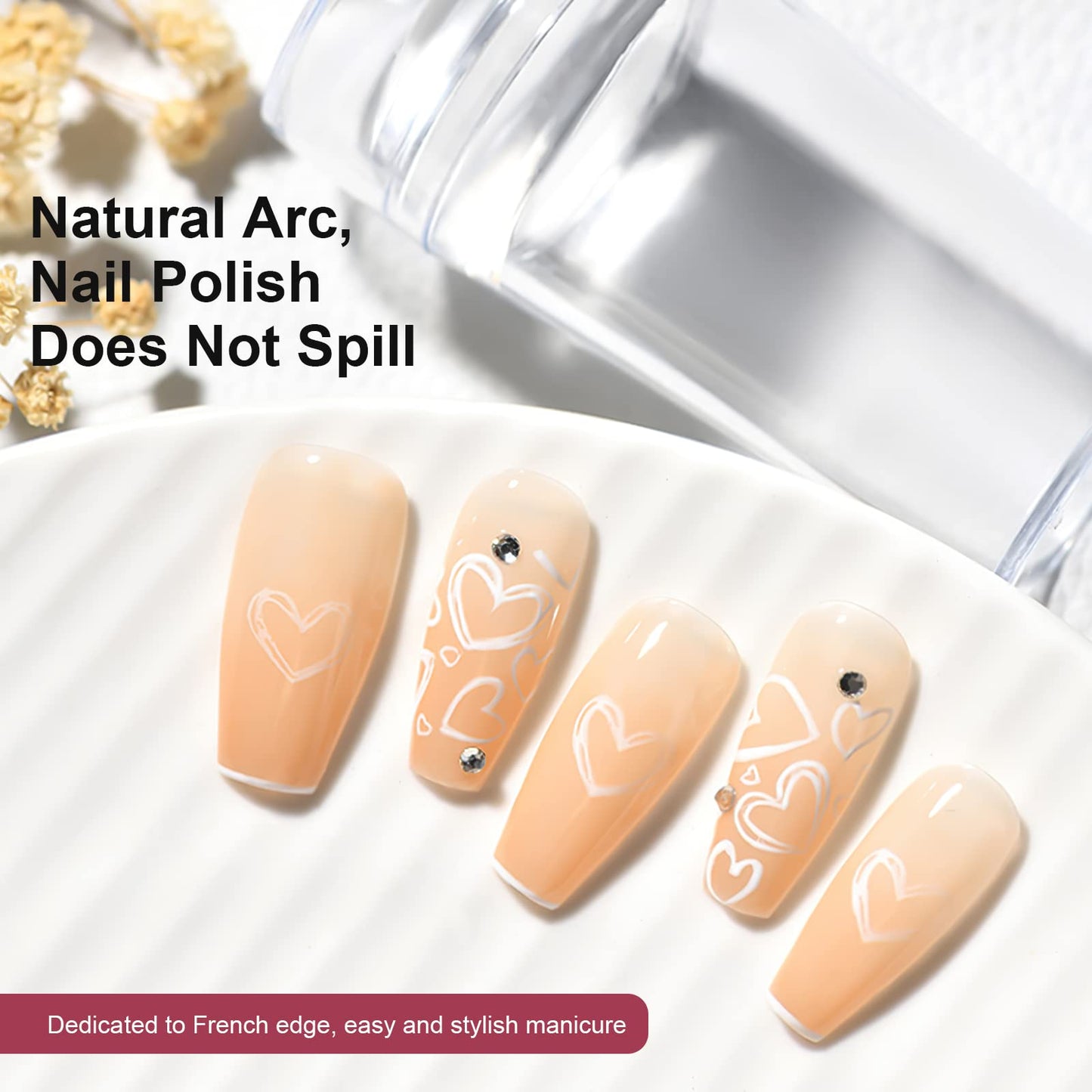 SAGEBIO Nail Art Stamper Clear Silicone Nails Stamping Jelly with Scraper Transparent Visible Body DIY Manicure Nail Art Tool C
