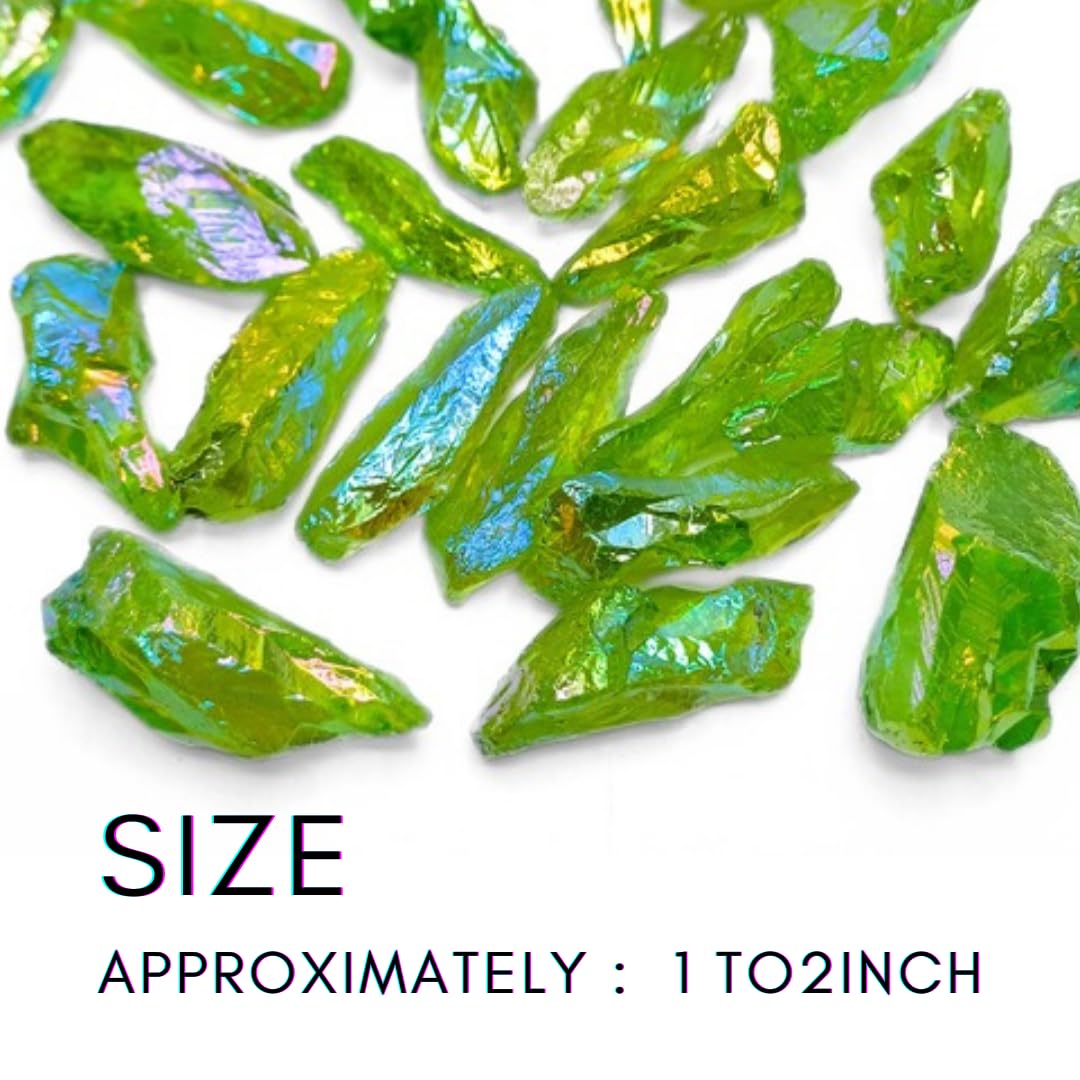 Crystals, Rocks, Jade, Crystals and Healing Stones, Witchcraft Supplies, Healing Crystals, Stones, Healing Stones, Rock Collection, Agate, Raw Stones (Light Green Aura Quartz, 2 Pcs)