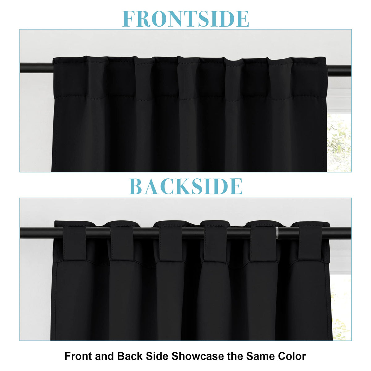 Blackout Curtains for Bedroom Kitchen Bathroom Cafe Basement RV (2 Count)