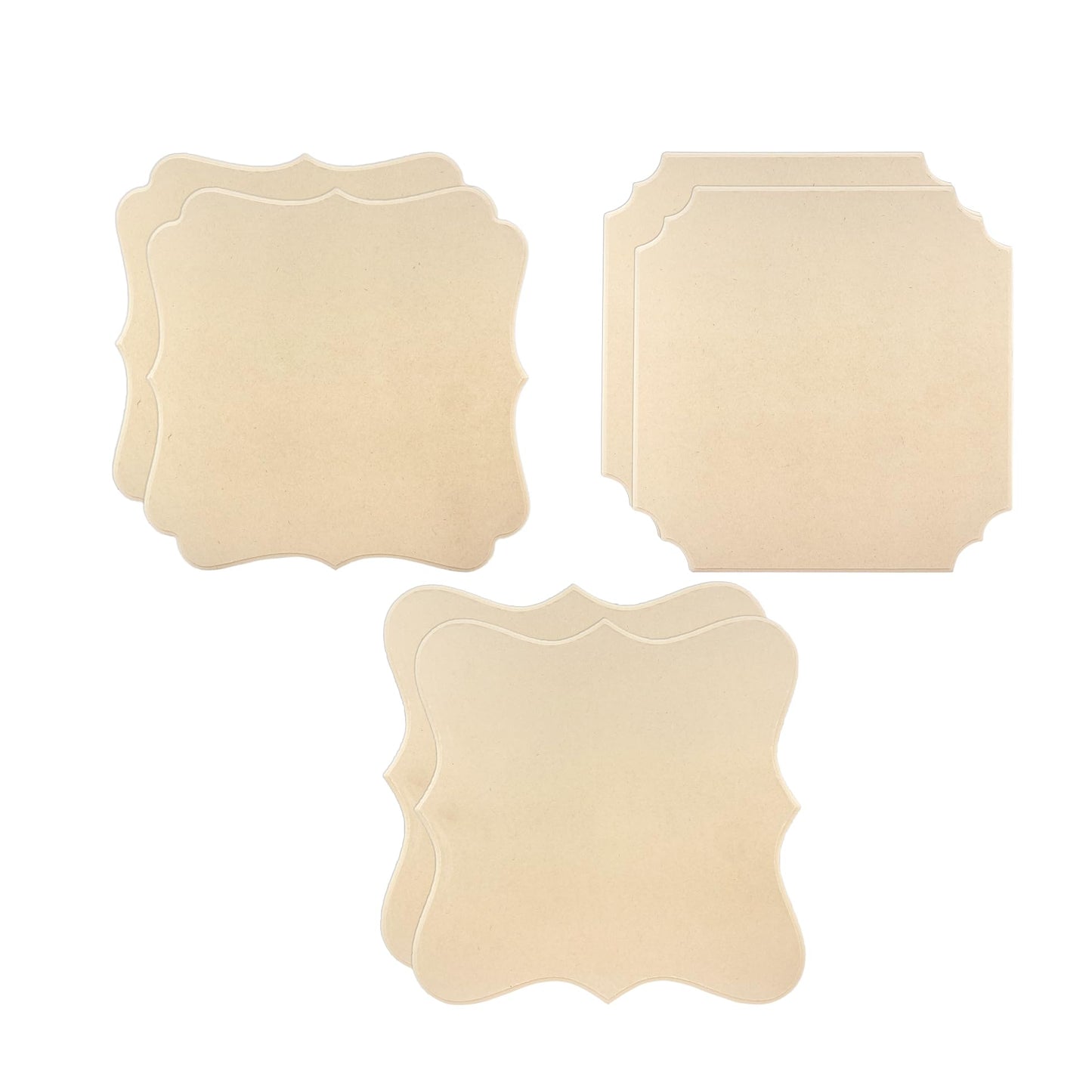 6 Pack Unfinished Wooden Plaques 12"x12"-0.25 Inch Thick Beveled MDF Wood Sign for Burning DIY Crafts