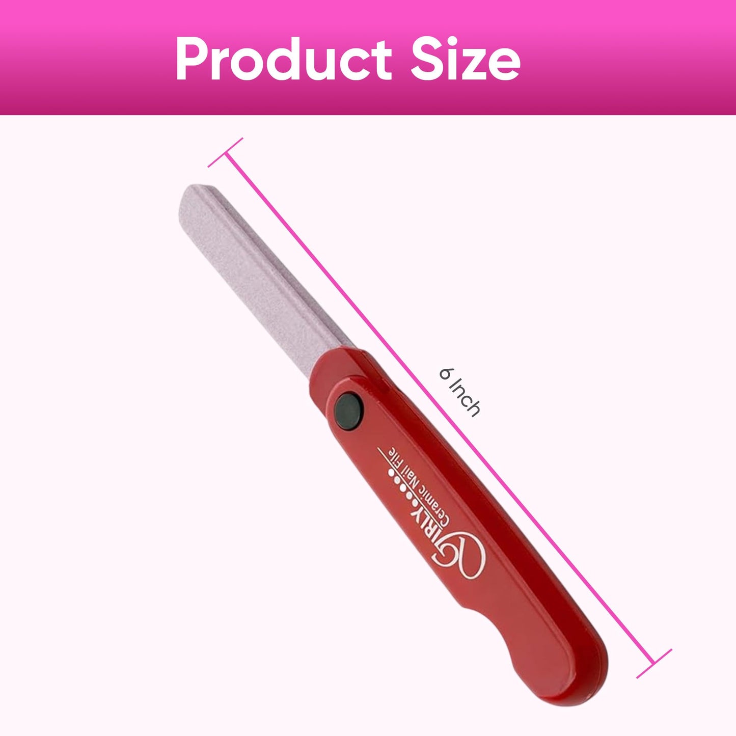 YNR Professional Nail File and Buffer Set with Emery Boards for Natural Nails - Mini Nail Files for Fingernails & Toenails - Durable Nail Buffer for Shaping, Smoothing. Shining & Gentle Buffing (Red)