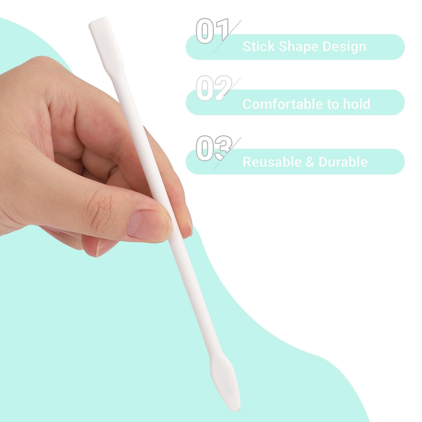Gartful 9PCS Large Silicone Stir Sticks, Reusable Epoxy Resin Mixing Sticks, Non-Stick Craft Stirring Rods for Paint Mixing, Glitter Tumblers, Liquid Art Supplies, DIY Crafts Tools, White