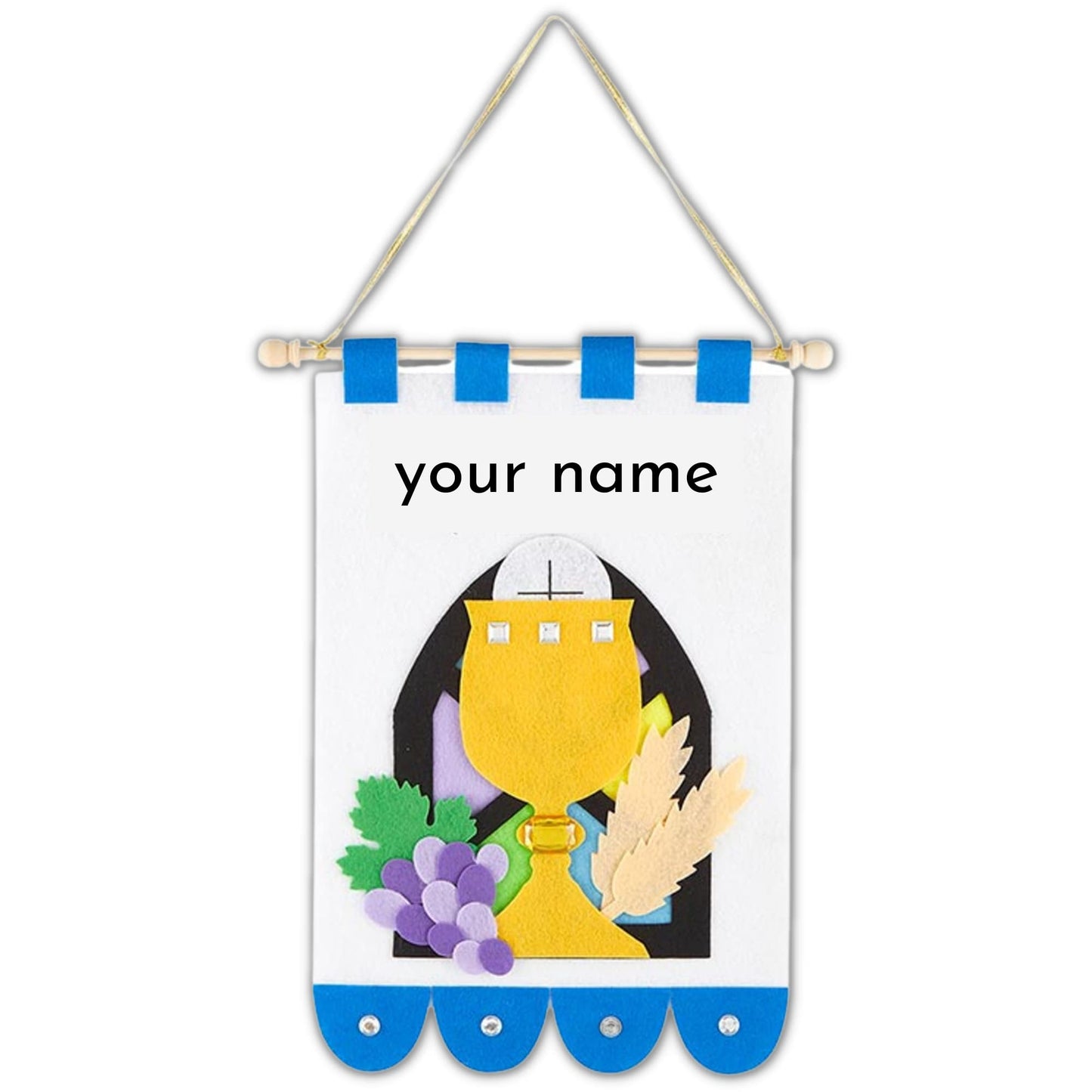 My First Communion Banner Kit, Catholic DIY Craft for Girls and Boys, Includes Supplies and Instructions, 12" X 9"