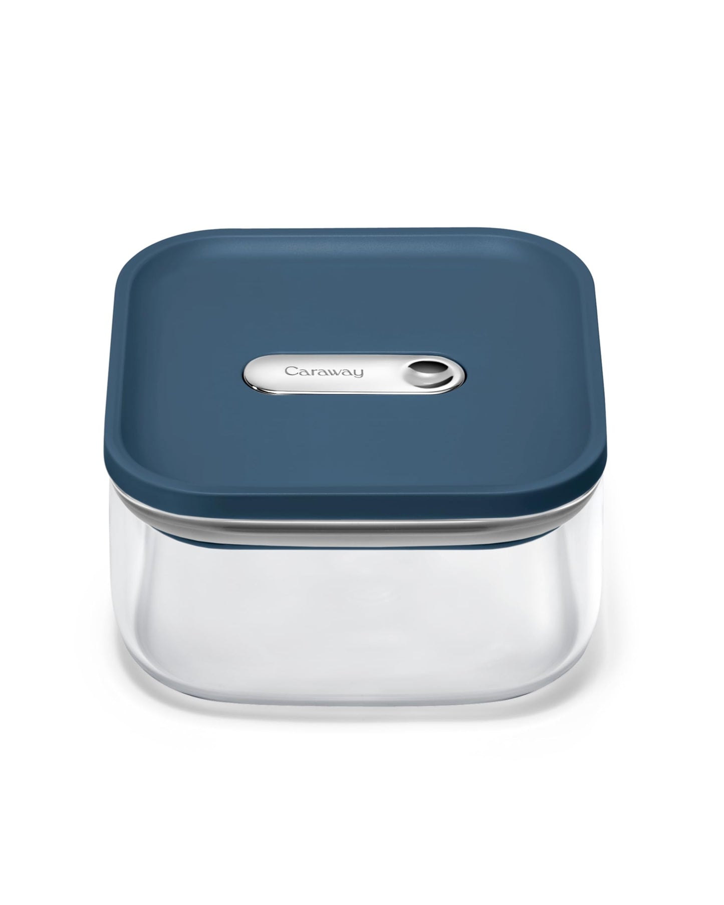 Caraway 1qt Glass Airtight Food Storage Container with Lid – Non-Toxic, BPA-Free Kitchen Storage Container – Stackable, Space-Saving Airtight Container for Dry Goods and More - Navy