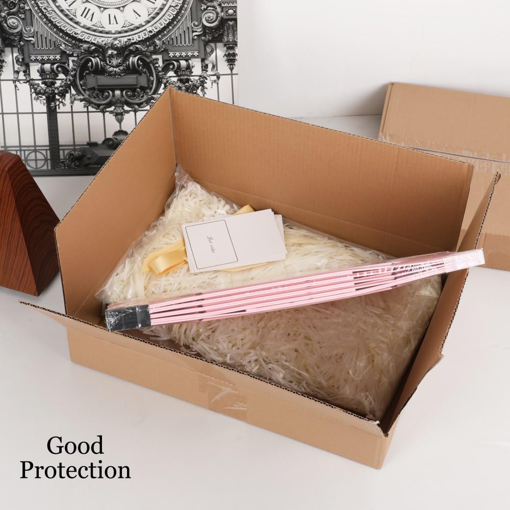 BoxSkivra Large Gift Boxes with Lids 5 Pack 13X11X5.3 Inch Large Pink Gift Box with Ribbon Foldable Gift Boxes for Presents、Graduation、Birthdays、Valentine's day、Shredded Paper for Gift Box with Cards