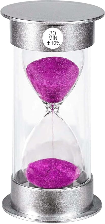 SuLiao Sand Timer, 30 Min Hourglass, Large Purple Sand Clock, Unbreakable Plastic for Kids, Games, Classroom, Kitchen, Decoration