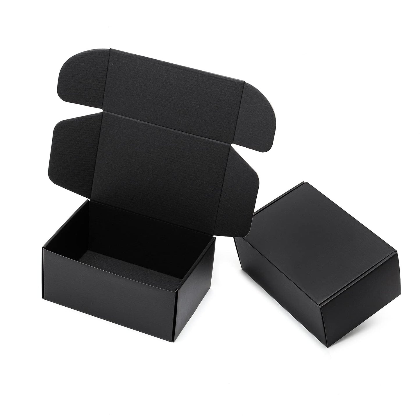 Mcfleet 9x6x4” Black Shipping Boxes - 24 Pack Corrugated Cardboard Mailing Box Packaging for Small Business - Tab Locking Literature Mailer Flat Empty Gift Packing Supplies