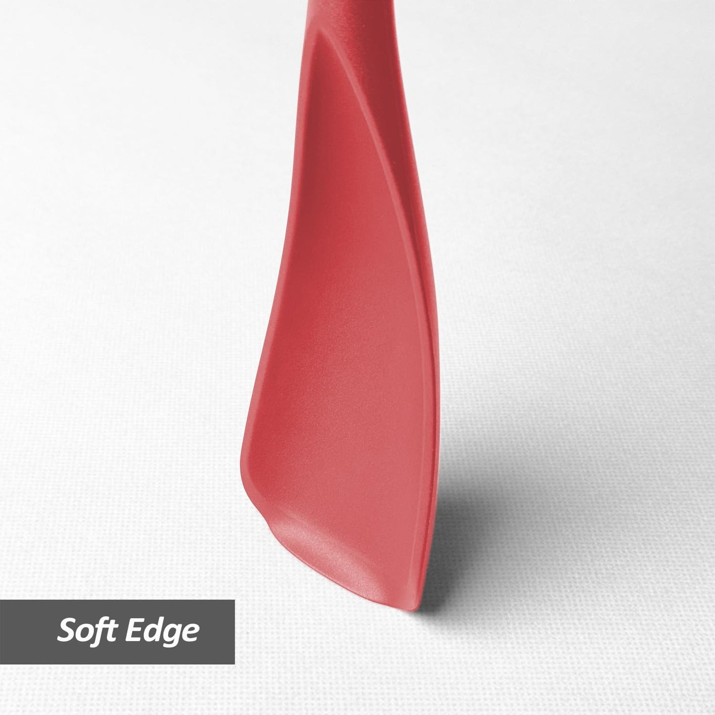 Cooking Spoon for Nonstick Cookwares, VOVOLY Silicone Spoon for Mixing, Scoop, and Scrape,Seamless Design, 12.6'', 2 Pack, Red