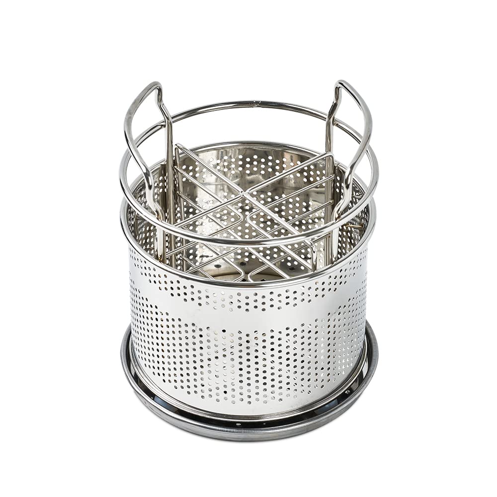 Stainless Steel Silverware Drying Basket for Dish Rack, 4-Compartment Utensil Holder with Drain Board, Countertop Cutlery Caddy for Kitchen Sink & Dishwasher