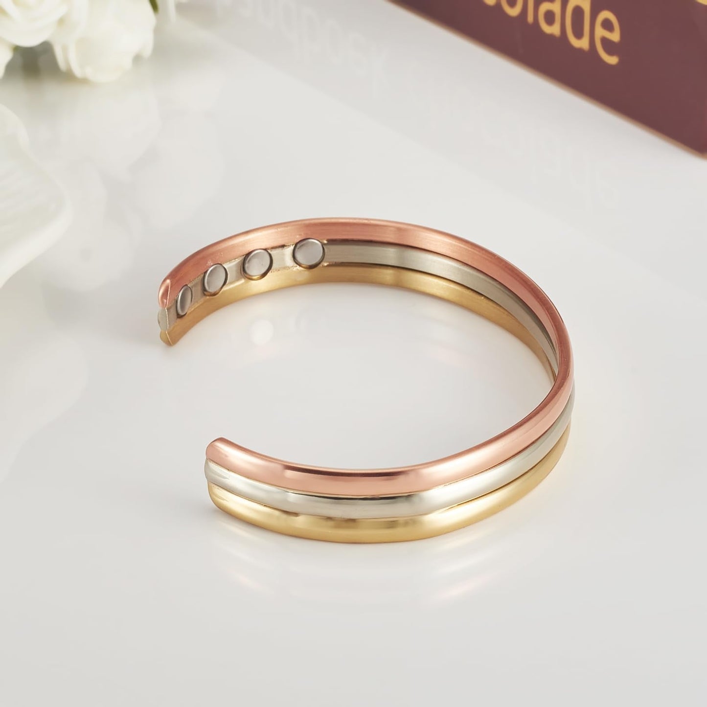 EnerCoppeX Copper Magnetic Bracelet for Women, Pure Copper Bracelet with 3500 Gauss Healing Magnets